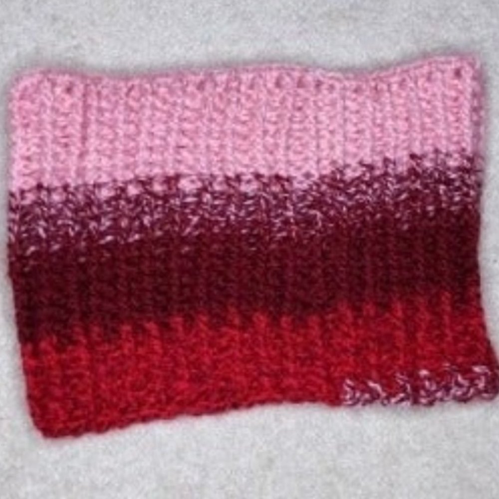 Neck Wool Warmer Hand Made New Pink Red